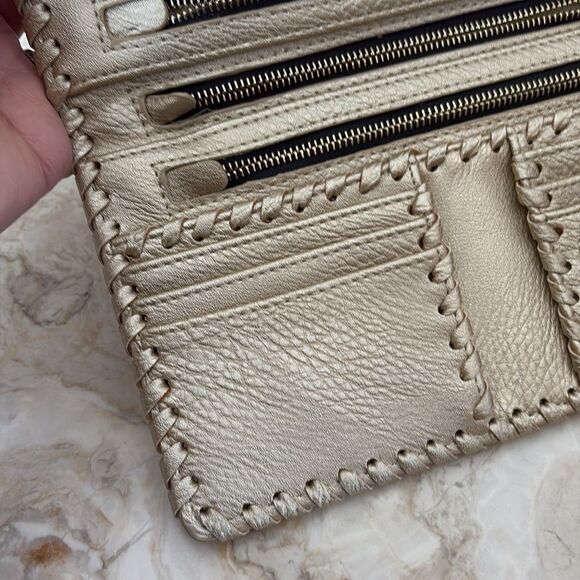 Madison West Travel Collection Large Passport Wallet - Laser Cut Rose Gold - Picture 5 of 13